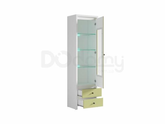 Шафа вітрина BRW KARET REG1W2S білий/Зелений, фото 2