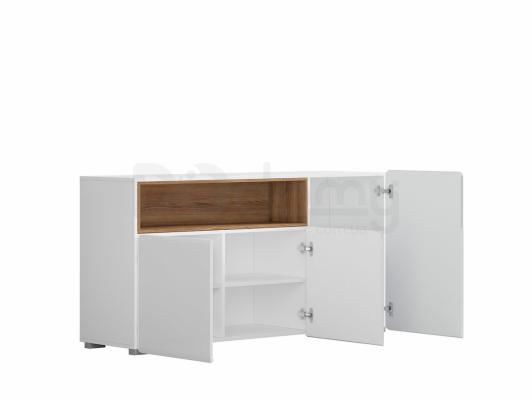 Комод BRW POSSI AIR SFW3D/8/15 Белый/Сибиу золотой, фото 2