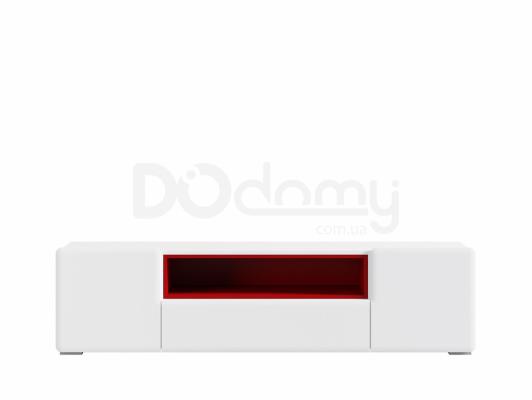 Тумба під телевізор BRW POSSI AIR RTV2D1S/4/16 білий/Червоний, фото 1
