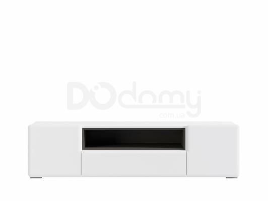 Тумба під телевізор BRW POSSI AIR RTV2D1S/4/16 білий/Волфрам, фото 1