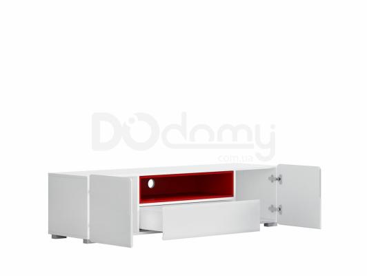 Тумба під телевізор BRW POSSI AIR RTV2D1S/4/16 білий/Червоний, фото 2