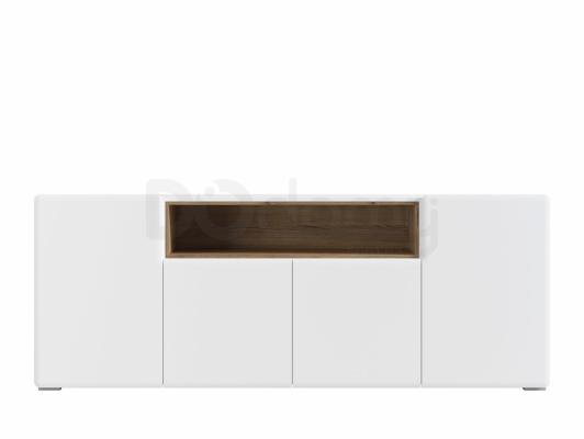 Комод BRW POSSI AIR SFW4D/8/20 Белый/Сибиу золотой, фото 1