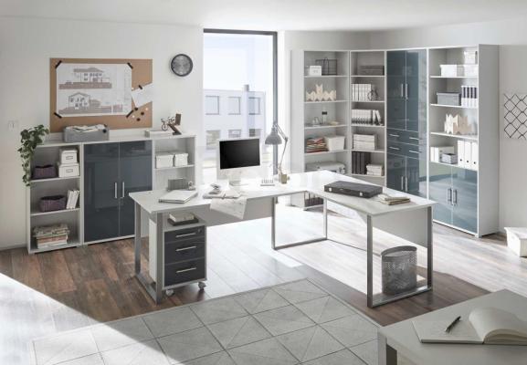 Книжный шкаф BRW OFFICE LUX REG/53/114 Серый, фото 2