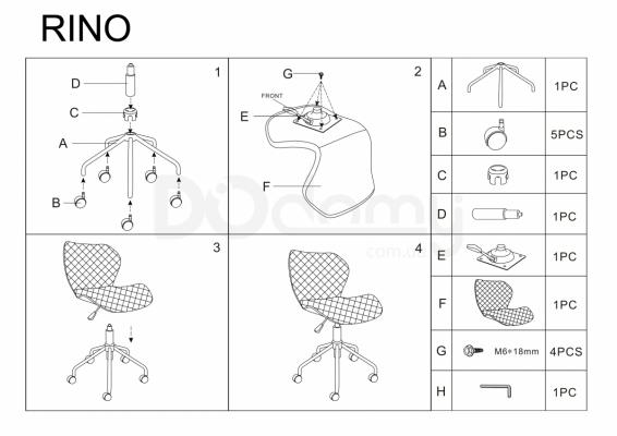 Офисное кресло Signal Rino черный, фото 2