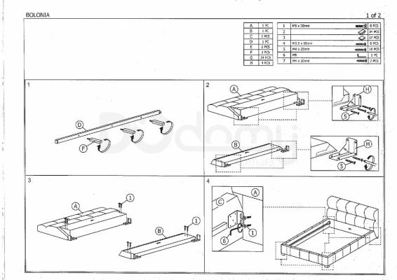Ліжко SIGNAL Bolonia 160X200, фото 2