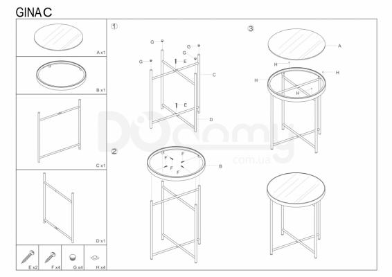 Журнальний столик SIGNAL Gina C мідний, фото 2