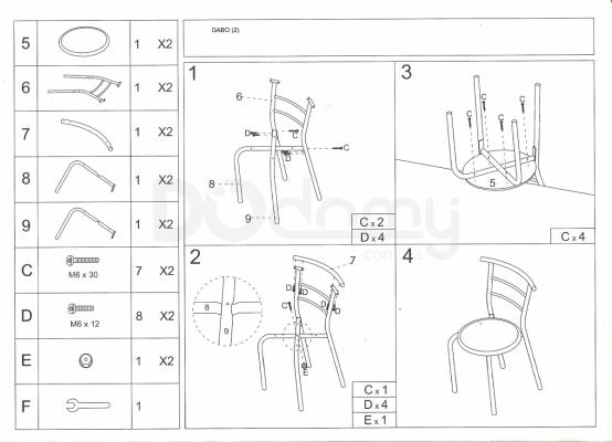 Комплект Стіл і Стільці SIGNAL Gabo, фото 2