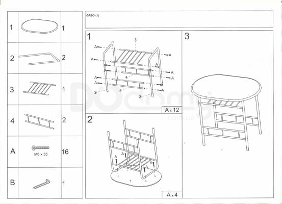 Комплект Стіл і Стільці SIGNAL Gabo, фото 3