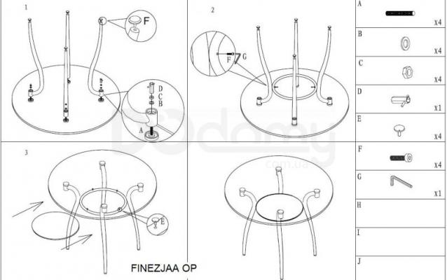 Стіл SIGNAL FINEZJA A 90x90, фото 2