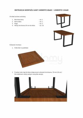 Журнальний столик SIGNAL UMBERTO B LITY DĄB/CZARNA 110X60, фото 2