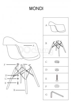 Крісло SIGNAL Mondi білий, фото 2