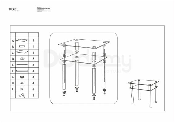 Журнальный столик Signal PIXEL C 50x50x50, фото 2