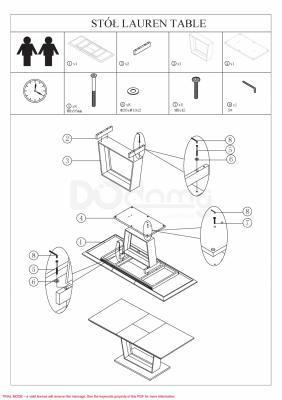 Стіл SIGNAL LAUREN білий 160x90, фото 2