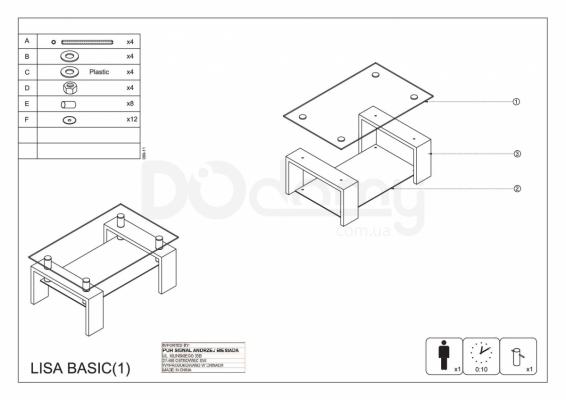 Журнальний столик SIGNAL LISA BASIC II дуб СОНОМА, фото 2