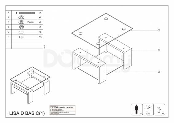 Журнальний столик SIGNAL LISA D білий, фото 2