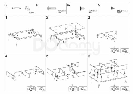 Журнальний столик SIGNAL ARRAS дуб білий, фото 2