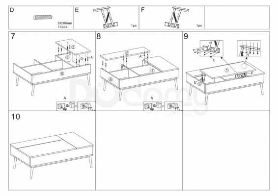 Журнальний столик SIGNAL ARRAS дуб білий, фото 3