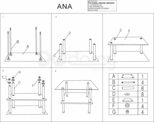Журнальний столик SIGNAL Ana, фото 2