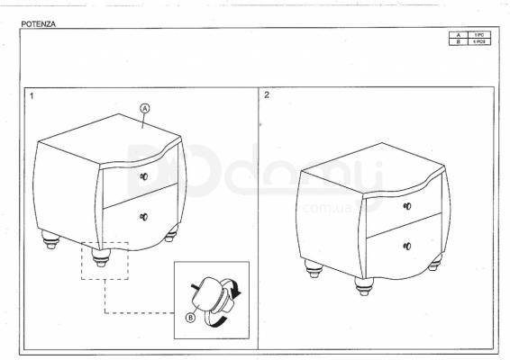 Приліжкова тумба SIGNAL Potenza, фото 2