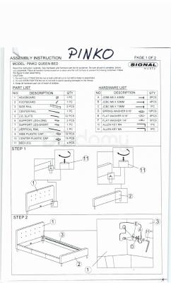 Ліжко SIGNAL Pinko сірий, фото 2