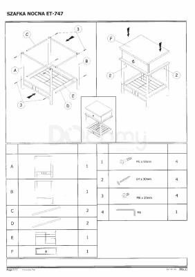 Приліжкова тумба SIGNAL ET-747 чорно-білий, фото 2