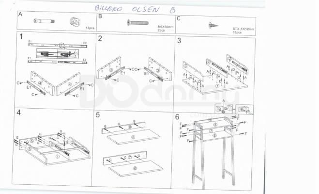 Письмовий стіл SIGNAL Olsen B, фото 2