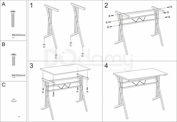 Комп'ютерний стіл SIGNAL B-120 Білий, фото 2