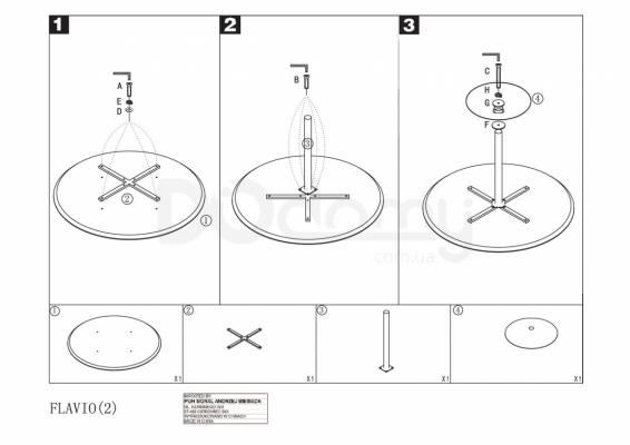 Стіл SIGNAL FLAVIO білий 90X90, фото 3
