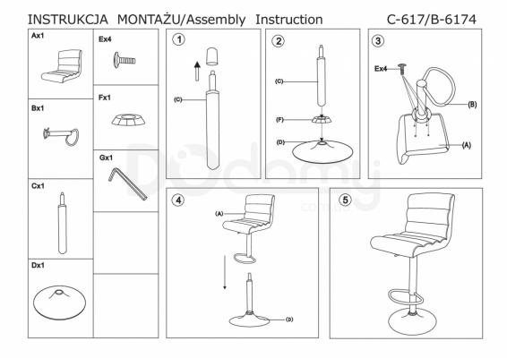 Барный стул Signal C-617 серый, фото 2