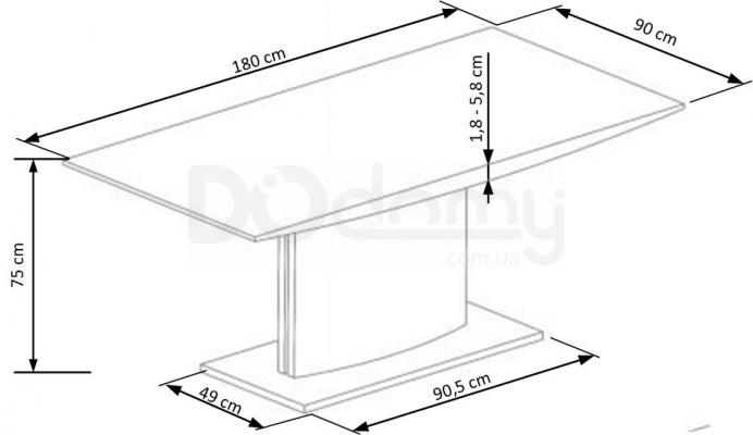Стол HALMAR ELIAS белый, фото 2