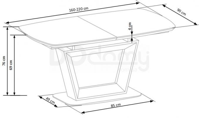 Стіл HALMAR розкладний BLACKY, фото 2