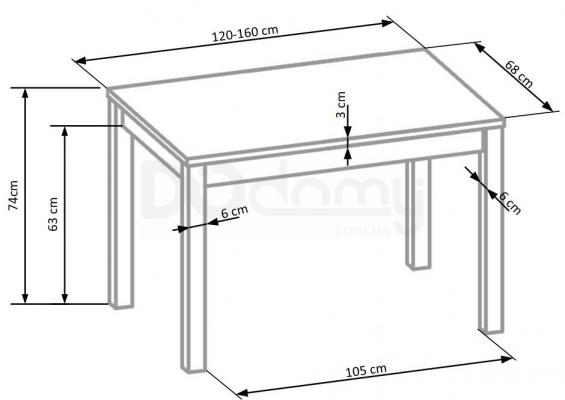 Стол HALMAR ERNEST 120/160, фото 2