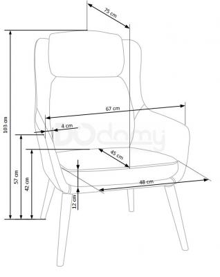 Кресло HALMAR PURIO синий, фото 2