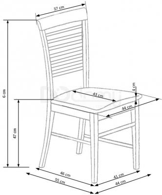 Стул HALMAR Gerard 6 Темный орех, Кремовый, фото 2