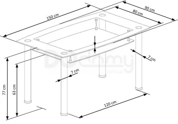 Стіл HALMAR CRISTAL, фото 2