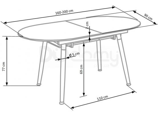 Стіл HALMAR розкладний CALIBER, фото 2