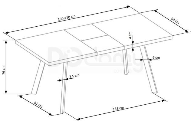 Стол раскладной HALMAR DALLAS, фото 2