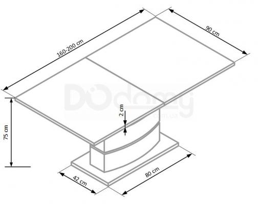 Стол HALMAR NOBEL белый, фото 2