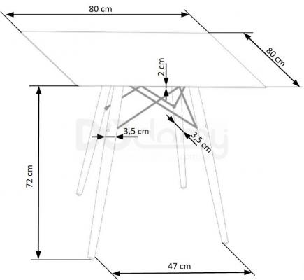 Стол HALMAR PROMETHEUS квадратный, фото 2