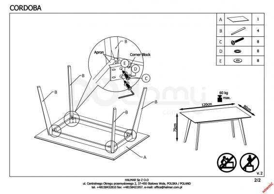 Столовий комплект HALMAR CORDOBA, фото 2
