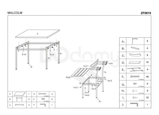 Столовий комплект HALMAR MALCOLM венге, фото 2