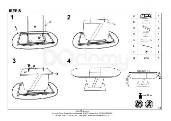 Стол HALMAR IBERIS, фото 2
