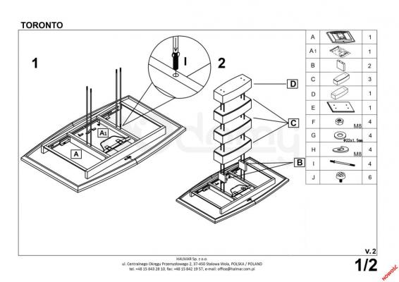 Стіл HALMAR розкладний TORONTO, фото 4