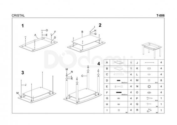 Стіл HALMAR CRISTAL, фото 3