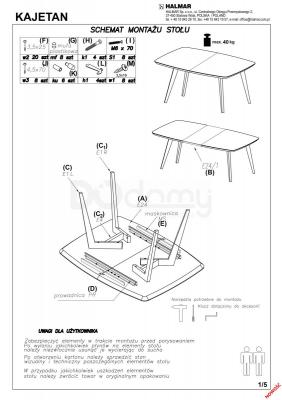 Стол раскладной HALMAR KAJETAN 135, фото 2