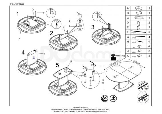 Стіл HALMAR FEDERICO, фото 2