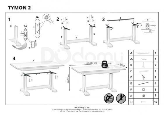 Журнальний столик HALMAR TYMON дуб сонома, фото 2
