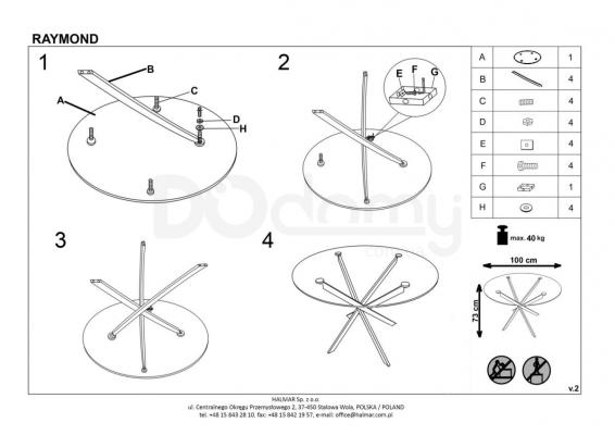 Стол HALMAR RAYMOND, фото 2