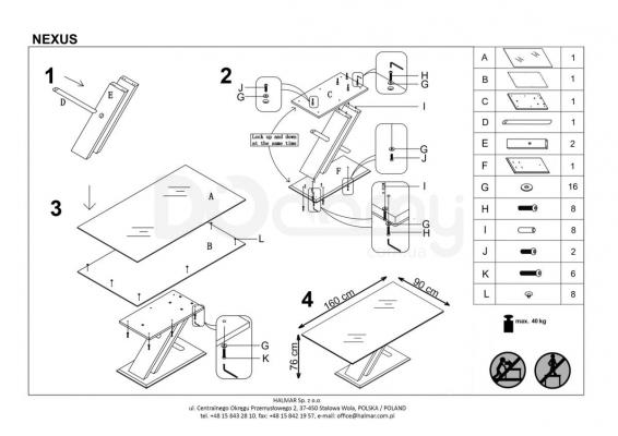 Стол HALMAR NEXUS, фото 2