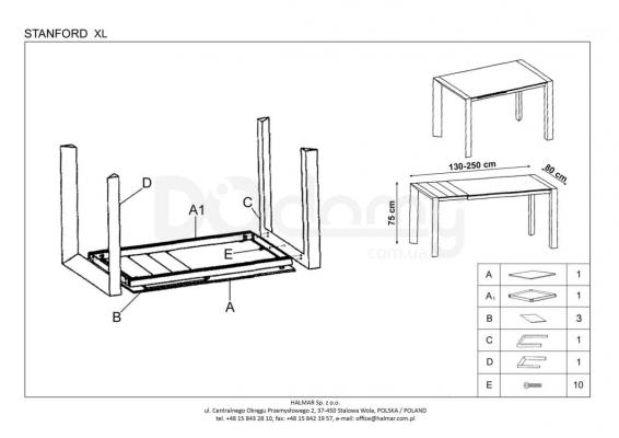 Стіл HALMAR STANFORD, фото 3